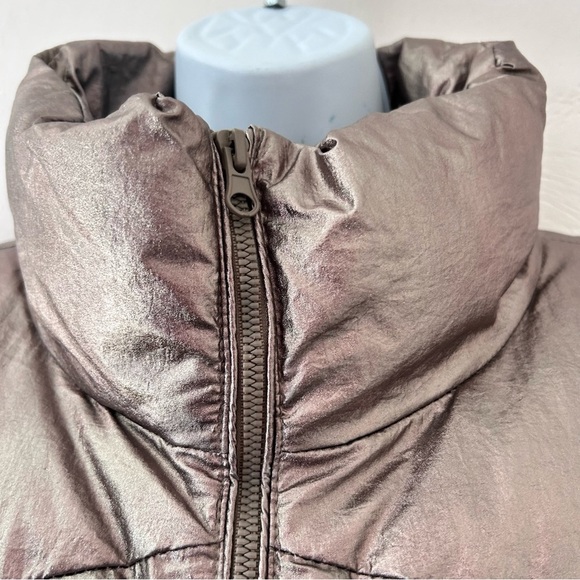 CARRE NOIR Metallic Bronze Puffer Jacket Womens Size L - Picture 6 of 10